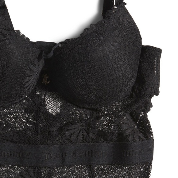 JUCY COUTURE Black Push Up Lace Bodysuit - Picture 3 of 6